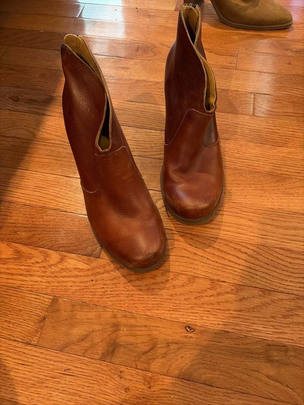 Kork-Ease Brown Leather Ankle Boots Size 9.5M